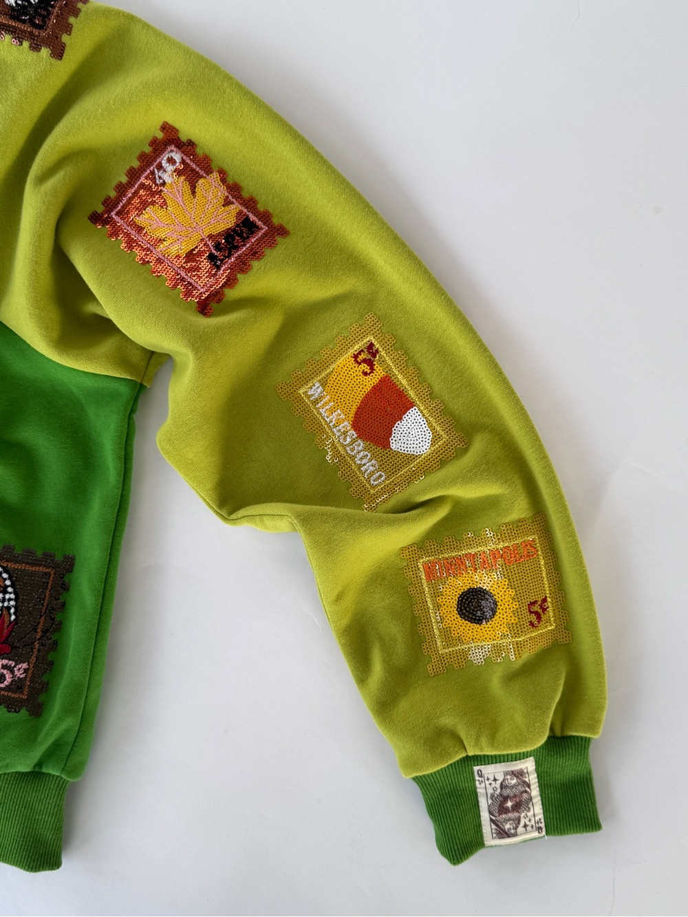 QOS Color Block Fall Stamp Sweatshirt - Picture 7 of 7